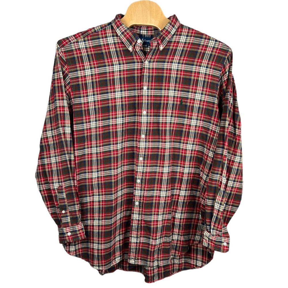 Ralph Lauren Men’s‎ Red Plaid Flannel Button Down Shirt Size 3XLT